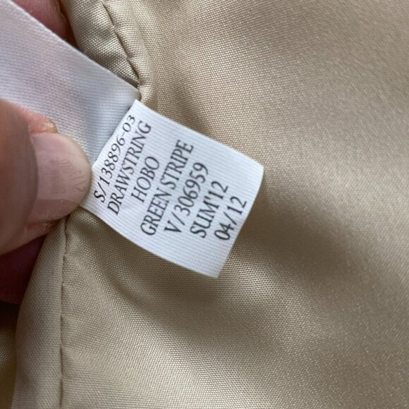 Gap Hobo Beach Pool Tote Bag White Green Weekender Rope Drawstring Snap Recycled - Picture 11 of 16